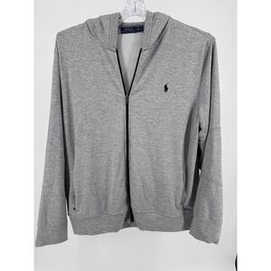 Polo Ralph Lauren Hoodie Jacket XXL Gray Full‎ Zip Pony Preppy Sweatshirt Men